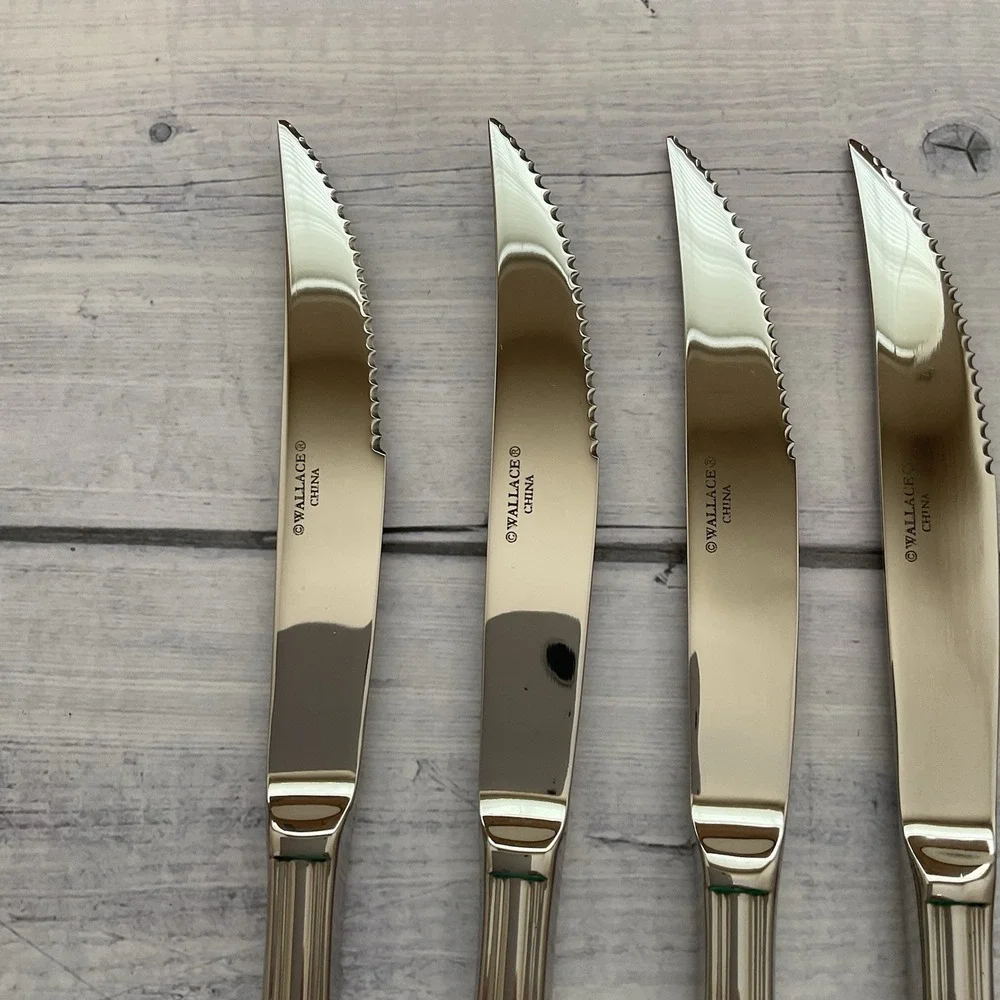 Wallace ARLINGTON Steak Knives Set Of 6 Stainless Steel Flatware #3